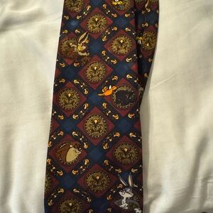 Warner Bros. Looney Tunes Navy and Burgundy Tie vintage